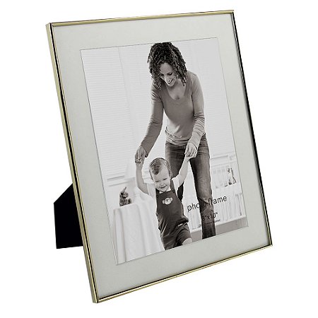 PORTA RETRATO EM VIDRO E METAL DOURADO 26CM X 1CM X 31CM