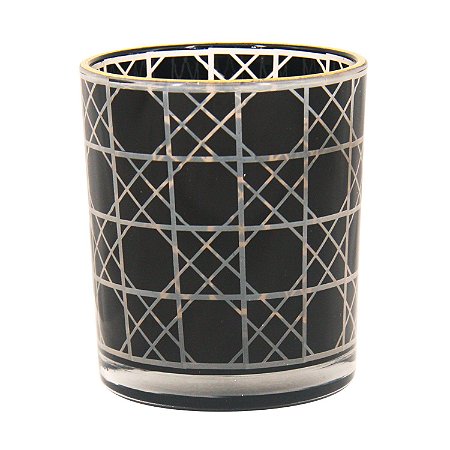 CJ. DE CASTICAIS DE VIDRO PRETO - 6 PCS 7CM X 8 CM