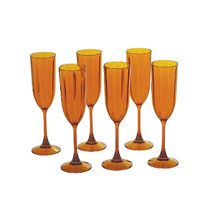CJ DE TACAS DE ACRILICO LARANJA 6 PCS