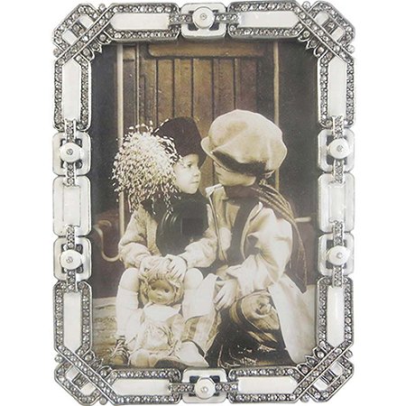 PORTA RETRATO PRATA COM CRISTAL - 10X15 CM