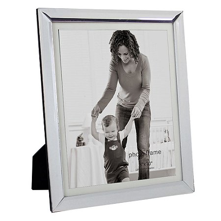 PORTA RETRATO EM VIDRO E METAL PRATEADO 26,5CM X 31,5CM X 1C