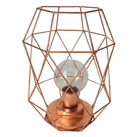 LUMINARIA LED EM METAL COBRE 16,5CM X 15,5CM X 22,5CM