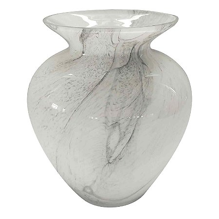 VASO DE VIDRO MARMORIZADO TRANSPARENTE