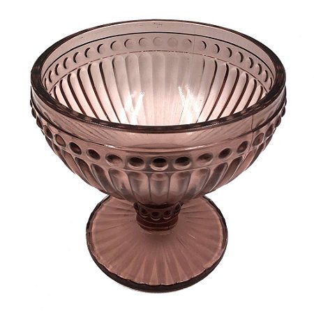 CJ. DE TACAS DE SOBREMESA DE VIDRO ROSA - 350ML - 6PS