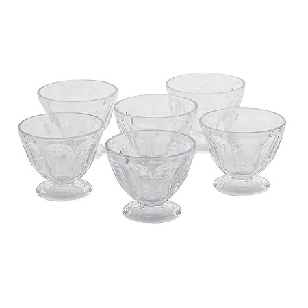CJ DE TACAS DE SOBREMESA TRANSPARENTE 6 PCS