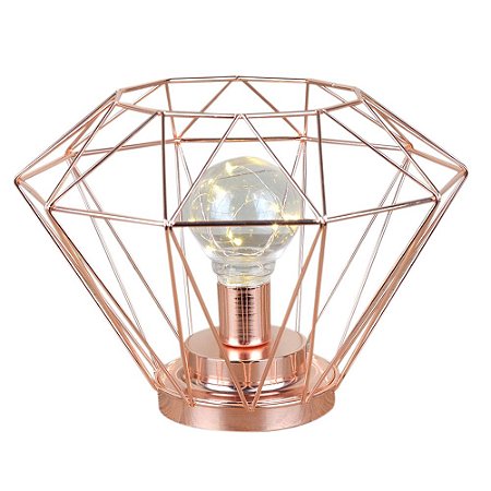 LUMINARIA LED EM METAL COBRE 24CM X 23CM X 17CM