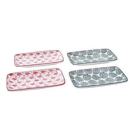 CJ DE TRAVESSAS DE CERAMICA  4 PCS 22,3CM X 12CM X 2,5CM