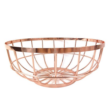 FRUTEIRA DE METAL COBRE 30CM X 30CM X 12CM