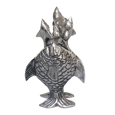 KIT COM 5 PCAS PARA APERITIVO - PEIXE EM ALUMINIO PRATEADO 8