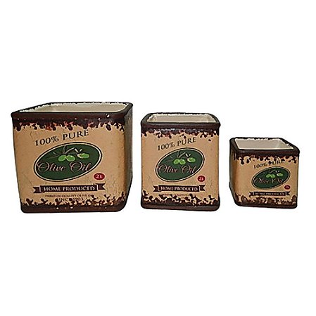 CJ DE CACHEPOTS DE CERAMICA  3 PCS 13,3CM X 13,3CM X 12,5CM