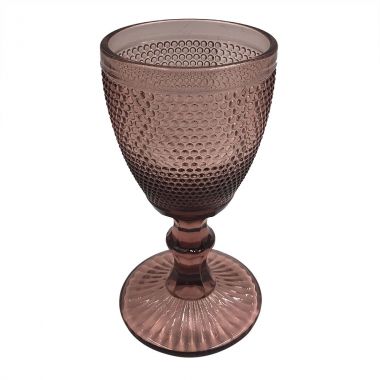CJ. DE TACAS DE VINHO 230ML DE VIDRO ROSA - 6PS