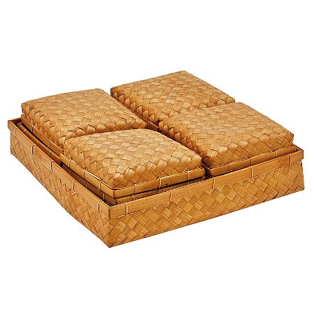 CJ DE CESTOS NATURAIS DE BAMBU 4PCS