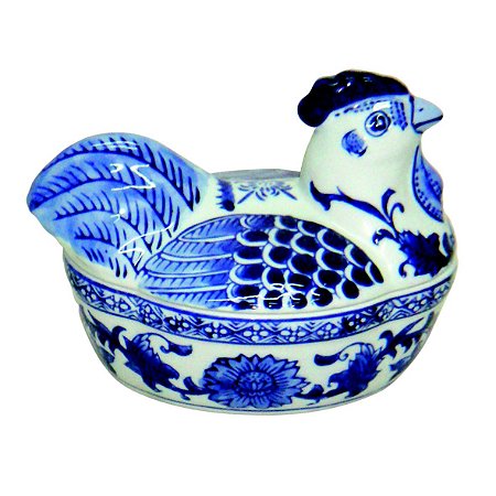 POTE DECORATIVO DE PORCELANA 14,7CM X 10,5CM X 12CM