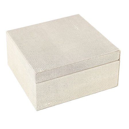 PORTA JOIAS BEGE 20,3CM X 20,3CM X 9,3CM