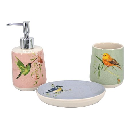 KIT BANHEIRO  3 PCS 9,5CM X 9,5CM X 10CM  14,8CM X 10,1CM X