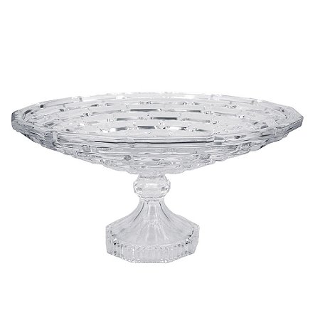 FRUTEIRA DE VIDRO LAPIDADO - TRANSPARENTE