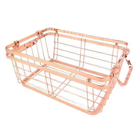 CESTA DE METAL COBRE 30CM X 20,5CM X 12,5CM