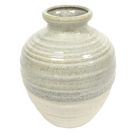 VASO EM CERAMICA AREIA 17CM X 17CM X 20CM