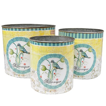 CJ DE CACHEPOTS DE METAL - 3 PCS