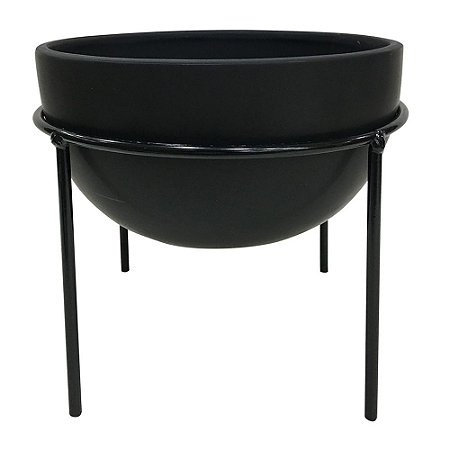 CACHEPOTS DE CERAMICA COM SUPORTE DE METAL 20,5CM X 12,5CM