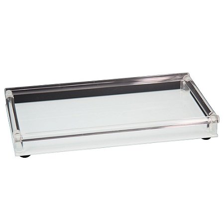 BANDEJA ESPELHADA BRANCA 33CM X 20CM X 4,5CM