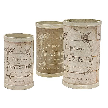 CJ DE CACHEPOTS DE MADEIRA 3PCS
