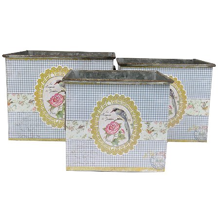 CJ DE CACHEPOTS DE METAL - 3 PCS