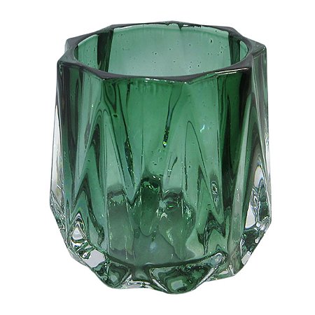 CJ DE CASTICAIS DE VIDRO VERDE  4PCS 7,5CM X 7,5CM