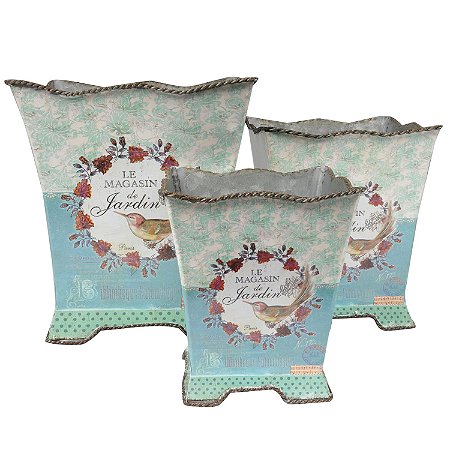 CJ DE CACHEPOTS DE METAL - 3 PCS