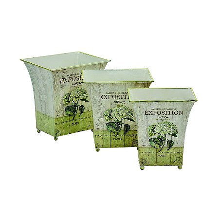 CJ DE CACHEPOTS DE FERRO - 3 PCS