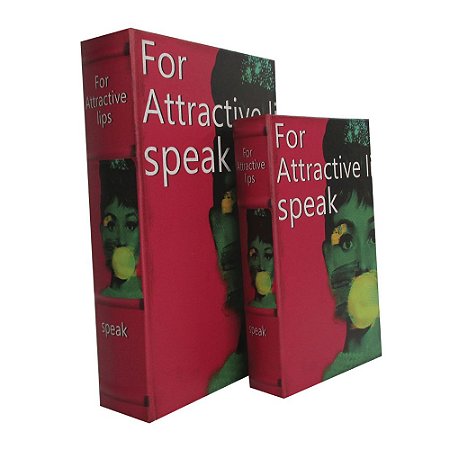 CONJ. DE CAIXAS LIVRO EM MADEIRA FOR ATTRACTIVE SPEAK VERMEL