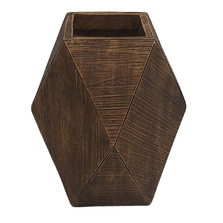 VASO DECORATIVO DE RESINA MARROM