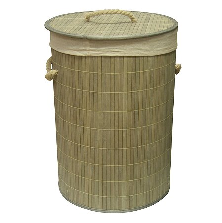 CESTO DE BAMBU COM TAMPA 35CM X 50CM