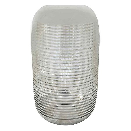 VASO DE VIDRO PRATA COM LINHA TRANSPARENTES