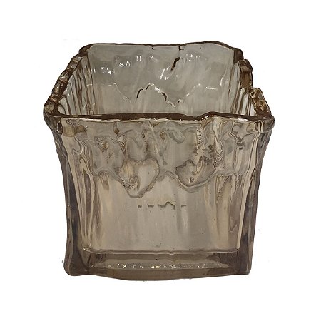 VASO DECORATIVO DE VIDRO AMBAR