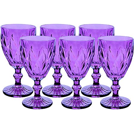 CJ DE 6 TACAS PARA VINHO - BORDO - 17 CM
