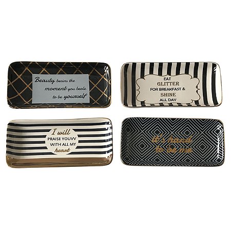 CJ DE TRAVESSAS DE CERAMICA BEST WISHES 15,5CM X 7,8CM X 1,8