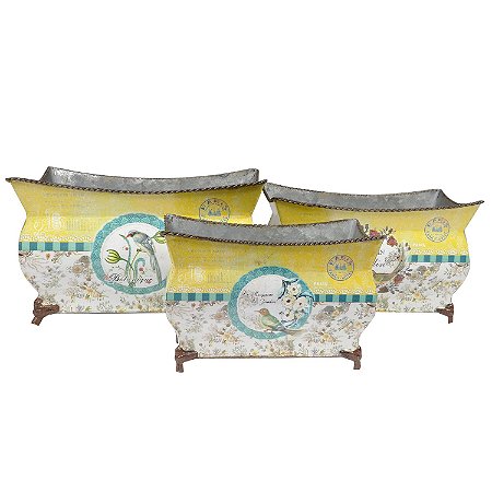 CJ DE CACHEPOTS DE METAL - 3 PCS