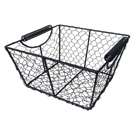 CESTA DE METAL PRETO 31,5CM X 21CM X 15CM