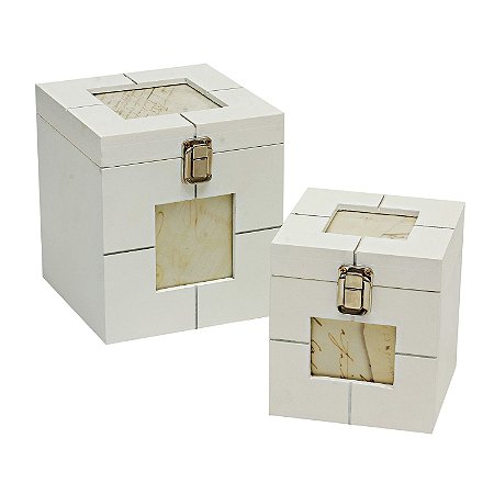 CJ DE CAIXAS DE MADEIRA 2 PCS
