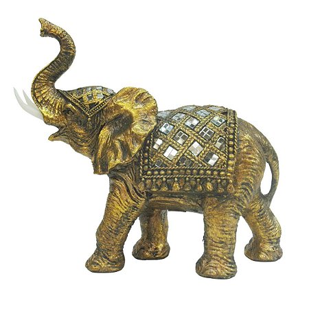 ELEFANTE DECORATIVO DE RESINA 23,5CM X 9,5CM X 21,5CM