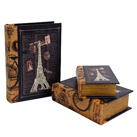 CJ DE CAIXAS LIVRO 3PCS G21CM X 8CM X 29CM M17CM X 6,5CM X