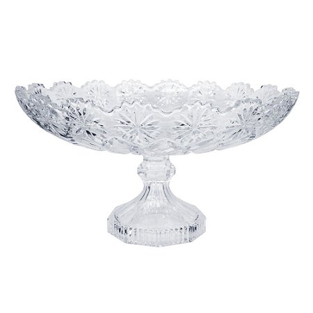 FRUTEIRA DE VIDRO LAPIDADO - TRANSPARENTE