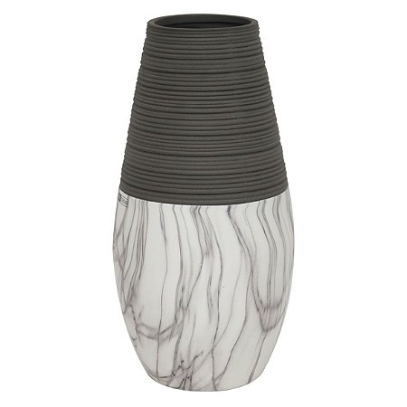 VASO DE CERAMICA MARMORIZADA 15,3CM X 15,3CM X 29,8CM