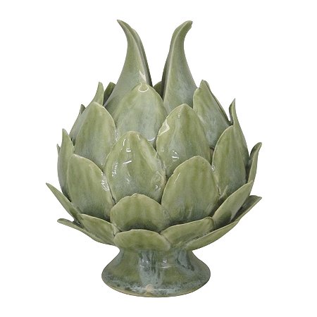 PECA DECORATIVA DE MESA EM CERAMICA - PINHA VERDE