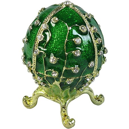 PORTA JOIAS OVO DOURADO COM CRISTAL - 5X7 CM