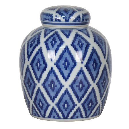POTE DE PORCELANA AZUL ESCURO 17CM X 18CM