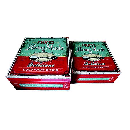 CJ DE CAIXA DE MADEIRA - 2 PCS