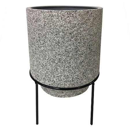 CACHEPOT DE CERAMICA COM SUPORTE DE METAL 21CM X 29CM