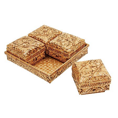 CJ DE CESTOS NATURAIS DE BAMBU
